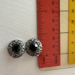 Silver and black clip earrings(Avail only via Not-so-Mystery box)